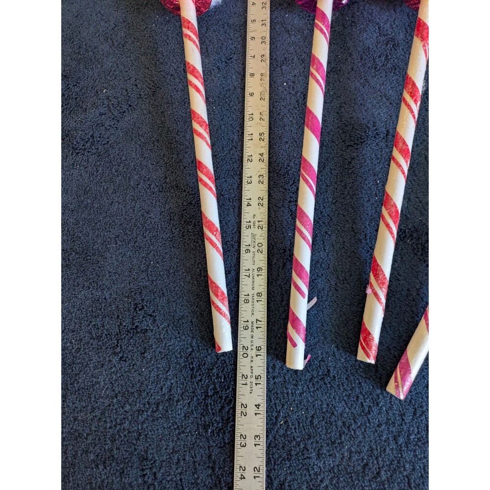 Cupcake Lollipop Christmas Tree Picks Pink White Candy Land Decor 5pc 20 inch - Picture 6 of 9